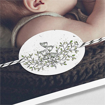 Faire-part naissance elégante symétrie ensemencé - Détail du faire part