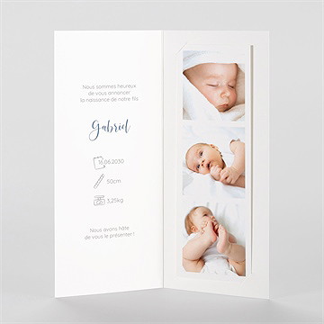 Faire-part naissance présentation pictos photomaton - Intérieur du faire-part