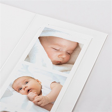 Faire-part naissance présentation pictos photomaton - Détail du faire-part