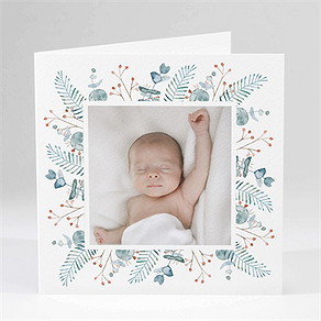 Faire-part naissance esquisse végétale à gratter