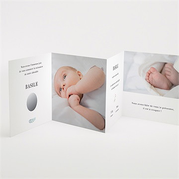 Faire-part naissance esquisse végétale ficelle - Intérieur du faire-part