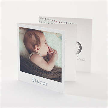 Faire-part naissance elégante symétrie accordéon