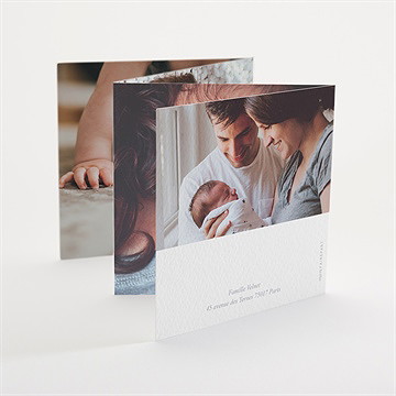 Faire-part naissance elégante symétrie accordéon - Dos du faire-part