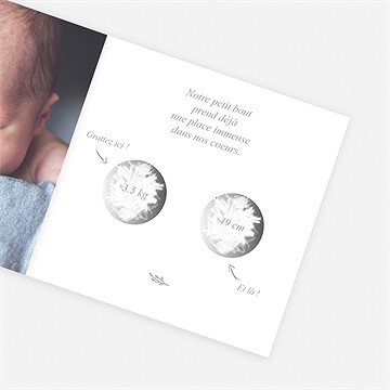 Faire-part naissance elégante symétrie accordéon - Détail du faire-part