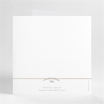 Faire-part naissance elégante symétrie bracelet - Dos du faire-part