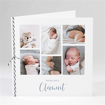 Faire-part naissance joli petit détail carré plié