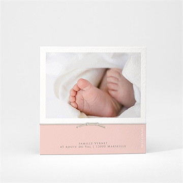 Faire-part naissance photos de princesse accordéon - Dos du faire-part