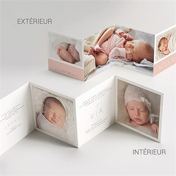 Faire-part naissance photos de princesse accordéon - Vue d'ensemble
