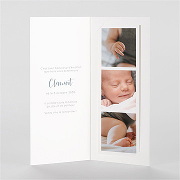 Faire-part naissance jolis petits détail photomaton - Intérieur du faire-part