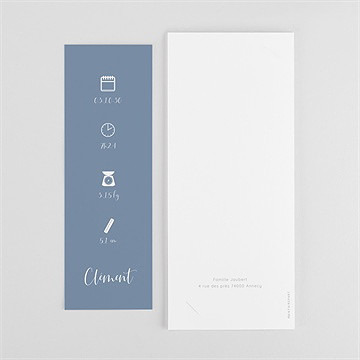 Faire-part naissance jolis petits détail photomaton - Dos du faire-part