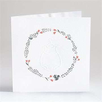 Faire-part naissance en rouge et noir gaufrage