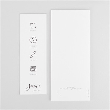 Faire-part naissance joli photomaton plié - Dos du faire-part