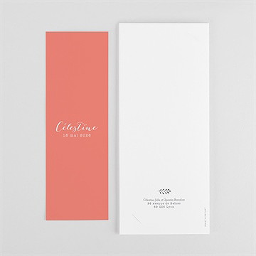 Faire-part naissance en rouge et noir photomaton - Dos du faire-part