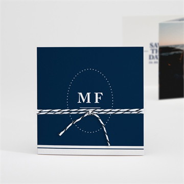 Faire-part mariage bleu romantique accordéon