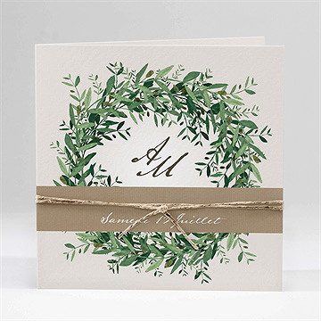 Faire-part mariage ronde de bonheur carré plié