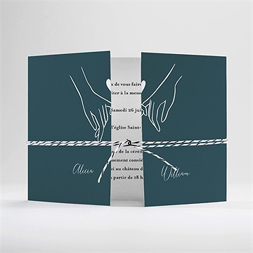 Faire-part mariage notre union 2 volets