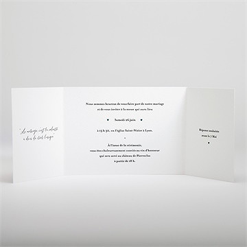 Faire-part mariage notre union 2 volets - Intérieur du faire-part