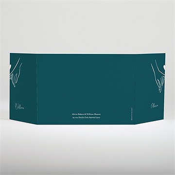 Faire-part mariage notre union 2 volets - Dos du faire-part