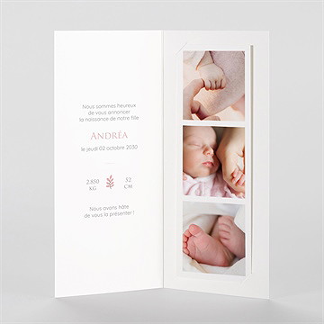 Faire-part naissance poésie aimantée photomaton - Intérieur du faire-part
