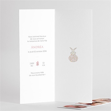 Faire-part naissance poésie aimantée photomaton - Détail de l'intérieur