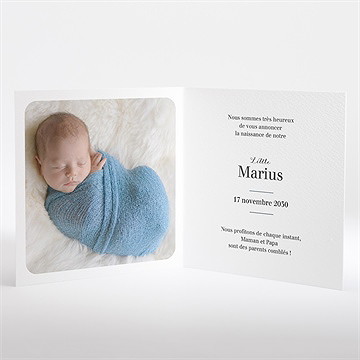 Faire-part naissance mon premier photomaton plié - Intérieur du faire-part