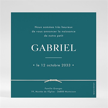 Faire-part naissance son petit portrait bracelet - Dos du faire-part