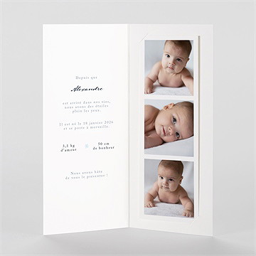 Faire-part naissance étoile photomaton - Intérieur du faire-part