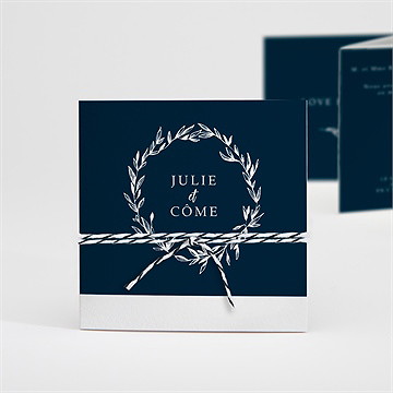 Faire-part mariage bleu minéral accordéon