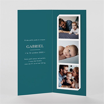 Faire-part naissance son petit portrait photomaton - Intérieur du faire-part