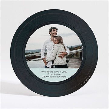 Faire-part mariage so vinyle - Dos du faire-part