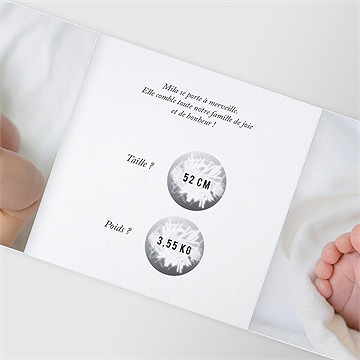 Faire-part naissance arc en ciel accordéon - Vue zoomée