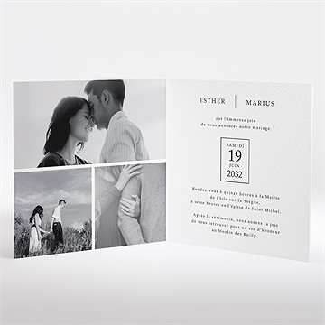 Faire-part mariage liés pour toujours carré plié - Intérieur du faire-part