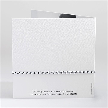 Faire-part mariage liés pour toujours carré plié - Dos du faire-part