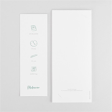 Faire-part naissance tendre signature photomaton - Dos du faire-part