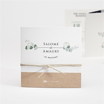 Faire-part mariage bonheur accordéon