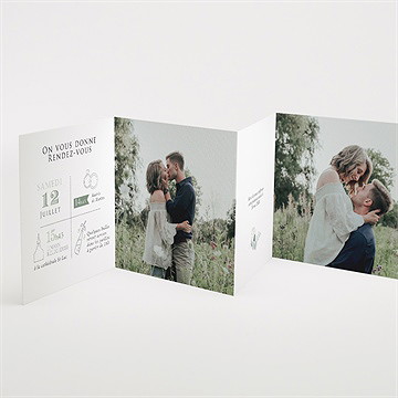 Faire-part mariage bonheur accordéon - Intérieur du faire-part