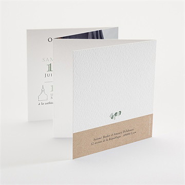 Faire-part mariage bonheur accordéon - Dos du faire-part