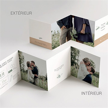 Faire-part mariage bonheur accordéon - Vue détaillée