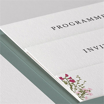 Faire-part mariage gravure champêtre pocketfold - Détail du faire-part