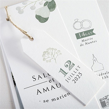 Faire-part mariage bonheur superposition - Détail du faire-part