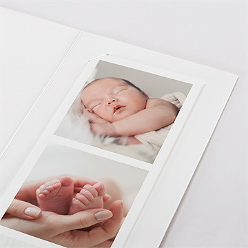 Faire-part naissance vert emeraude photomaton - Détail du faire-part