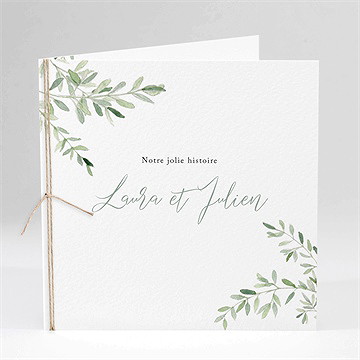 Faire-part mariage le fil de notre histoire plié