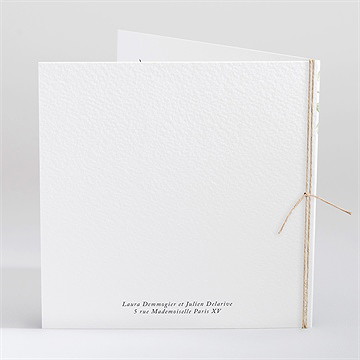 Faire-part mariage le fil de notre histoire plié - Dos du faire-part
