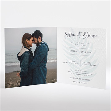 Faire-part mariage evasion carré plié - Intérieur du faire-part