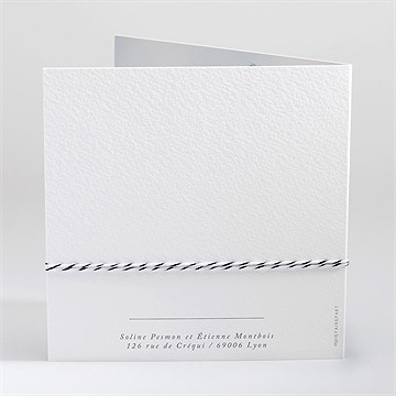 Faire-part mariage evasion carré plié - Dos du faire-part