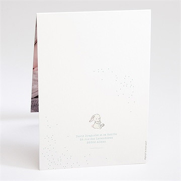 Faire-part naissance lapinou pli décalé - Dos du faire-part