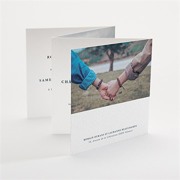 Faire-part mariage en relief accordéon - Dos du faire-part