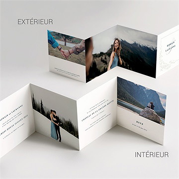 Faire-part mariage en relief accordéon - Vue détaillée