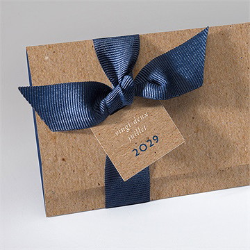 Faire-part mariage uniques empreintes pochette - Détail du faire-part