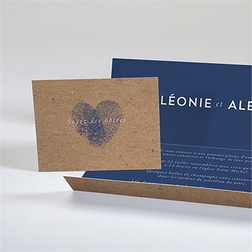 Faire-part mariage uniques empreintes pochette - Intérieur du faire-part